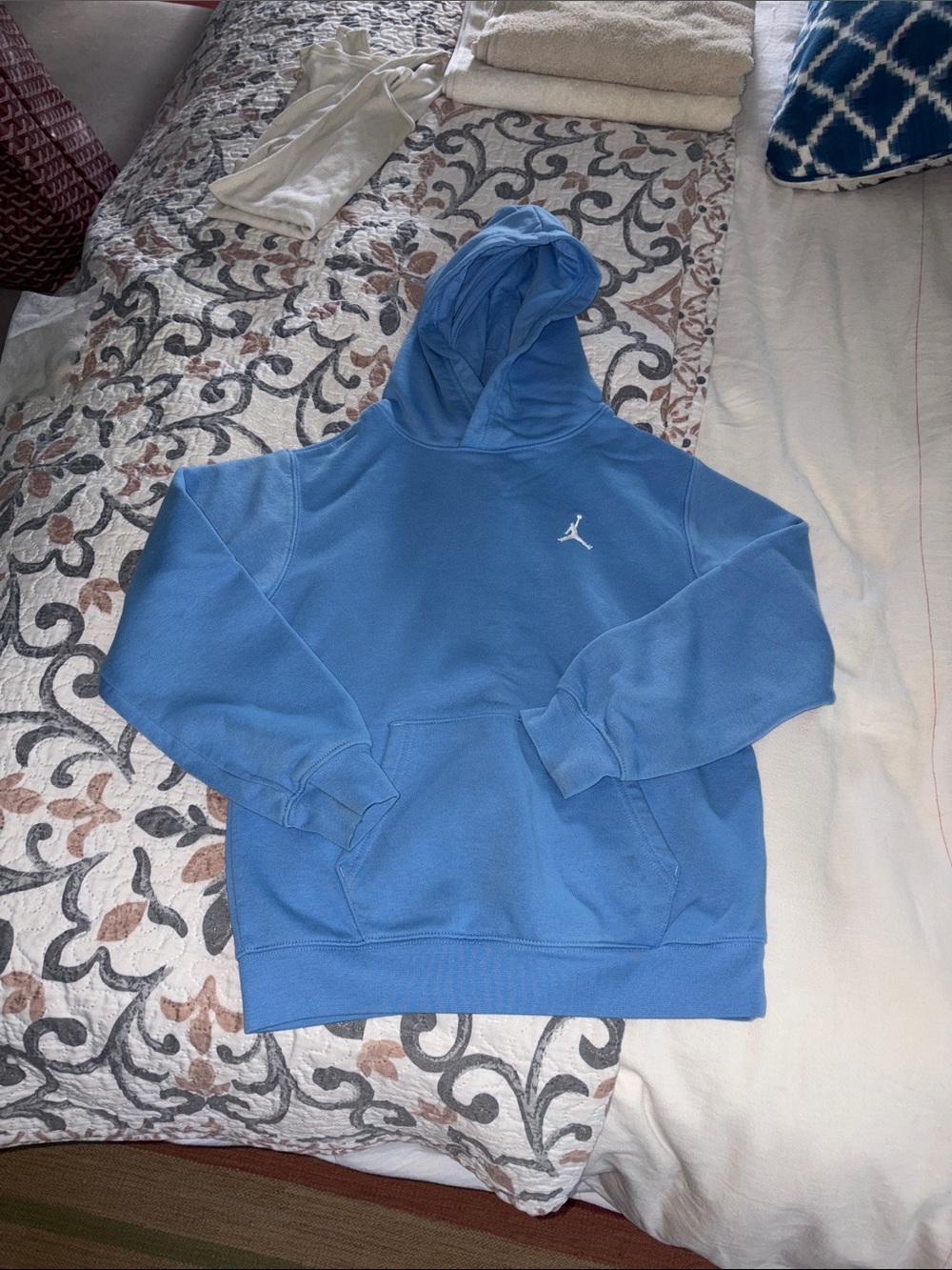 Jordan Kids Sky Blue Crewneck Hoodie with Jumpman Logo